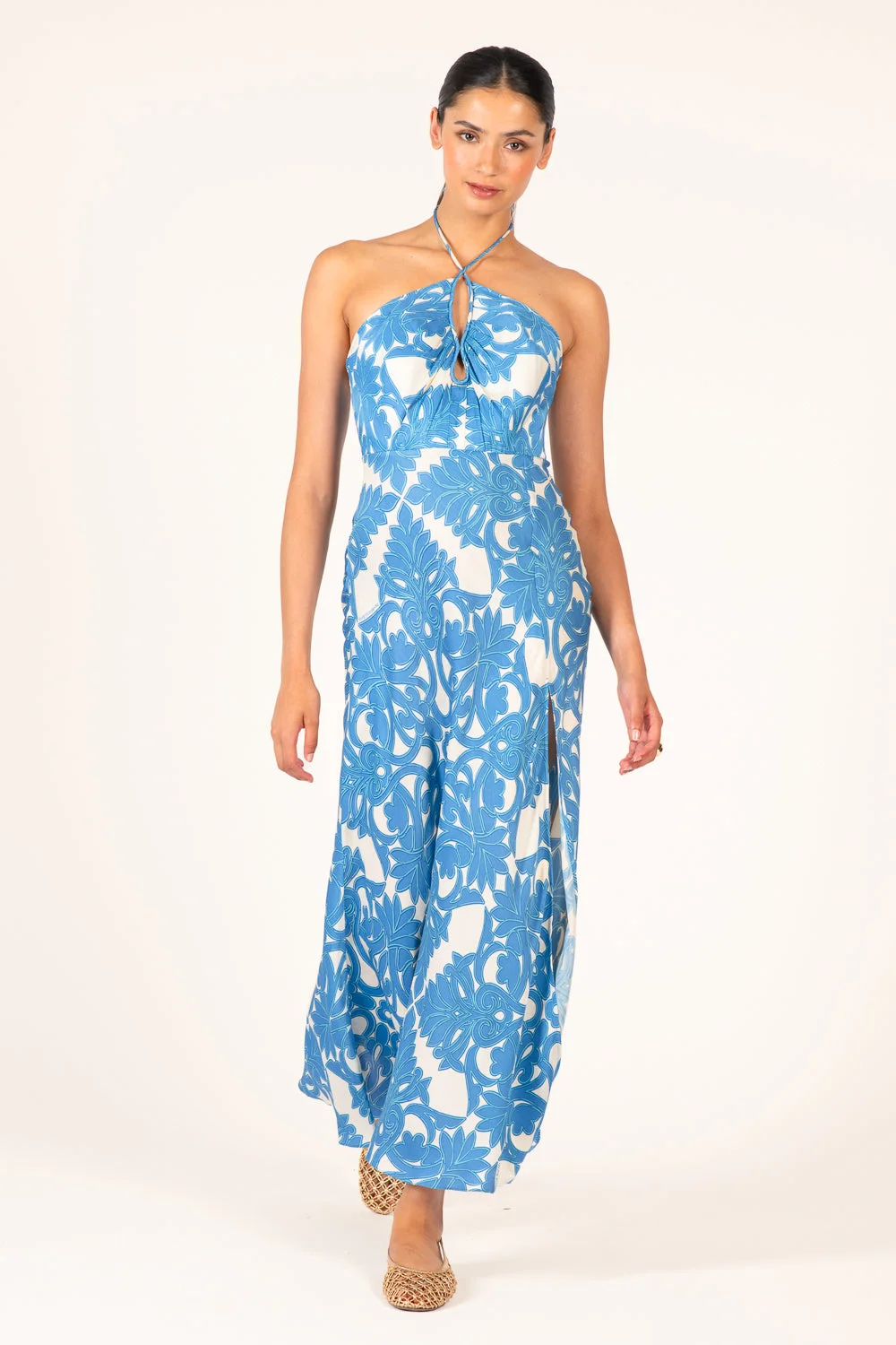 Poupette St Barth Long Dress Stella - Blue Mantra - WS8S26LVSMNU |  REVERSIBLE