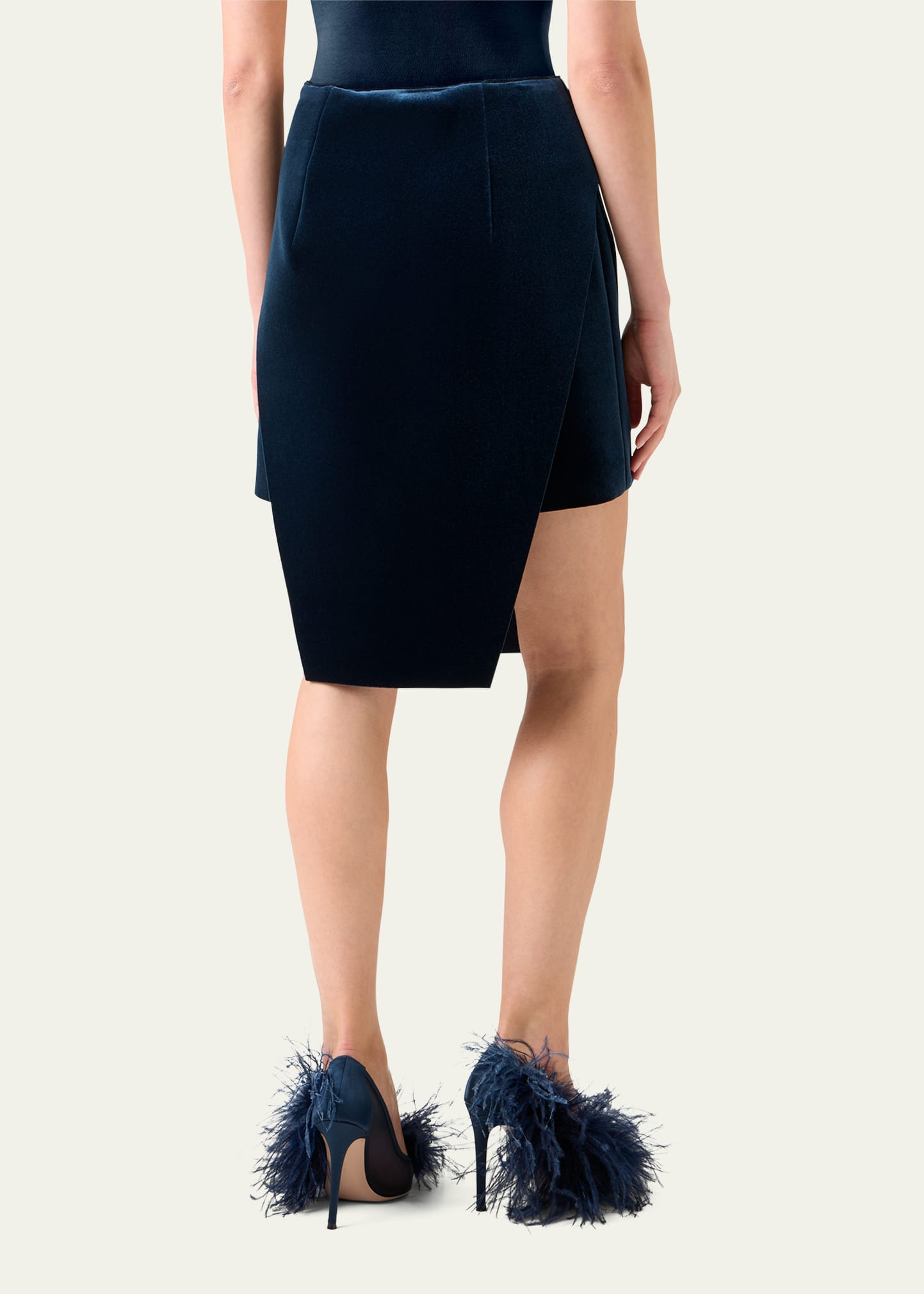 Velvet Neoprene Apron Mini Skirt - 3