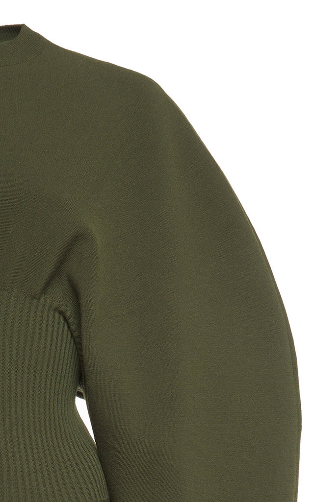 Wool Knit Mini Dress green - 4