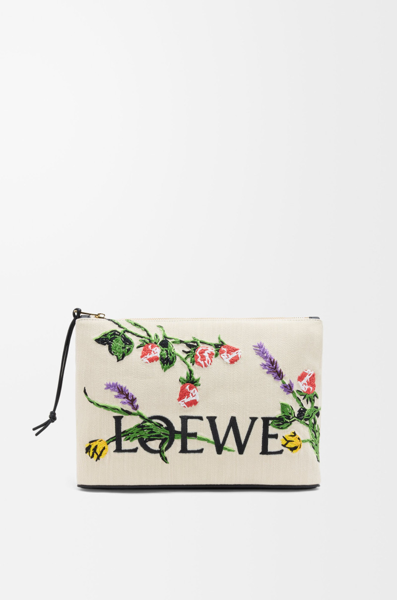 Medium Oblong pouch in denim 1