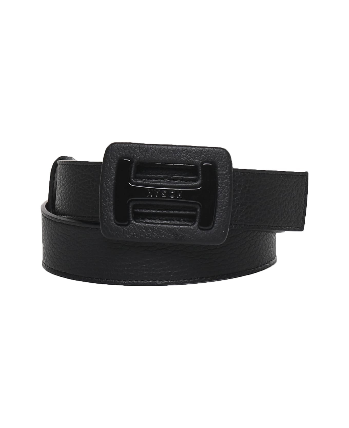 Leather Belt With Rectangular Buckle - 1
