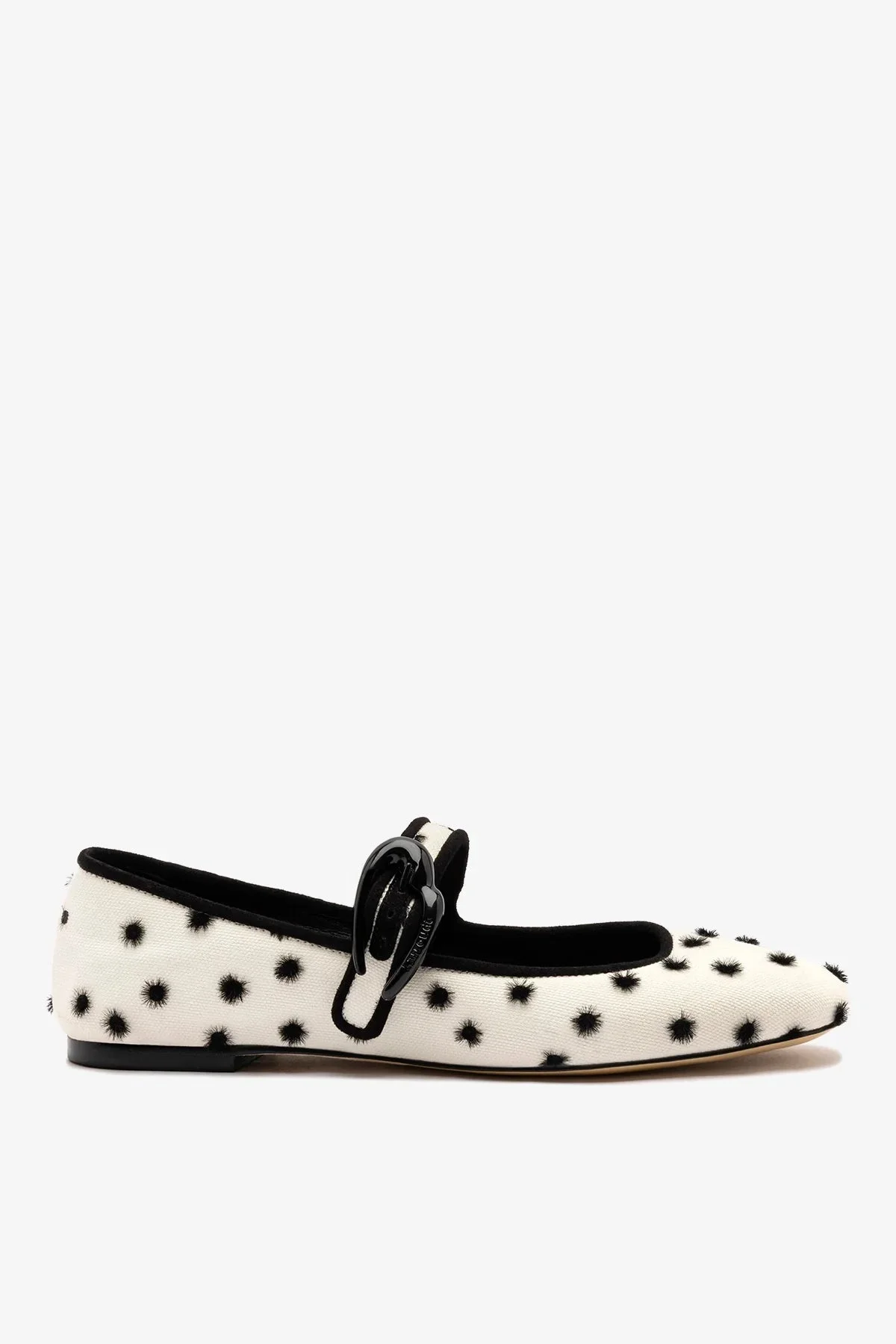 Verona Ballet Flat Ivory Polka Dots Fabric - 1