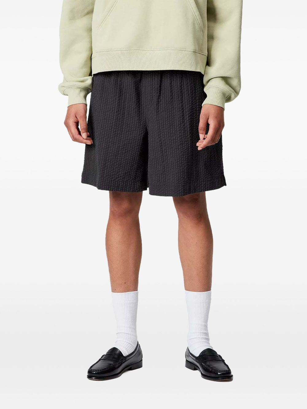 textured elastic-waist shorts - 2