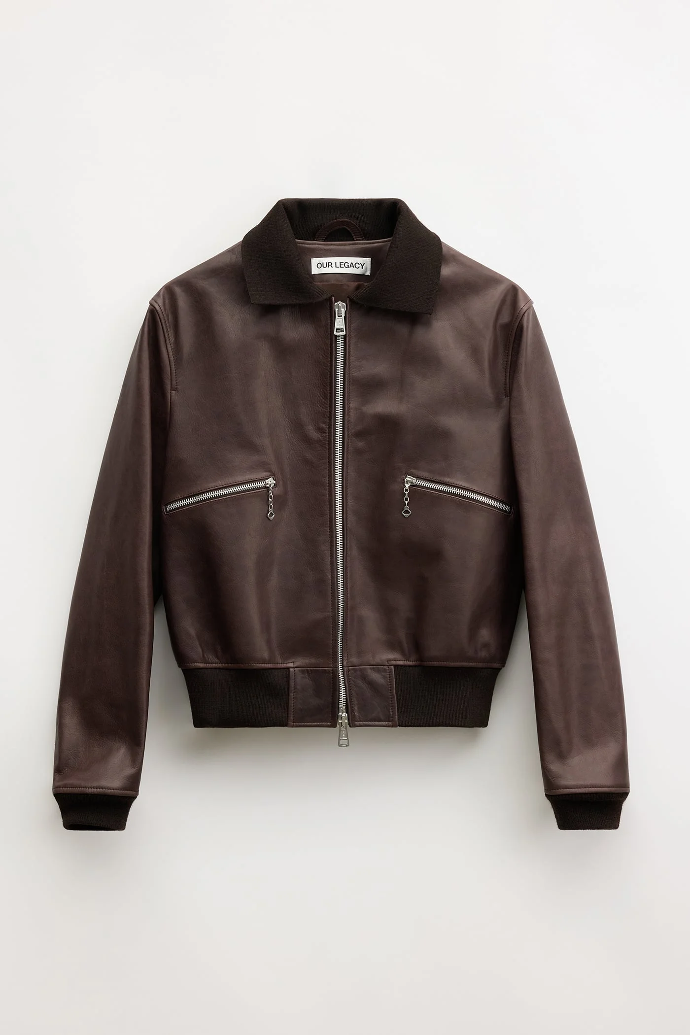 Mini Bomber Matted Brown Waxed Bovine - 1