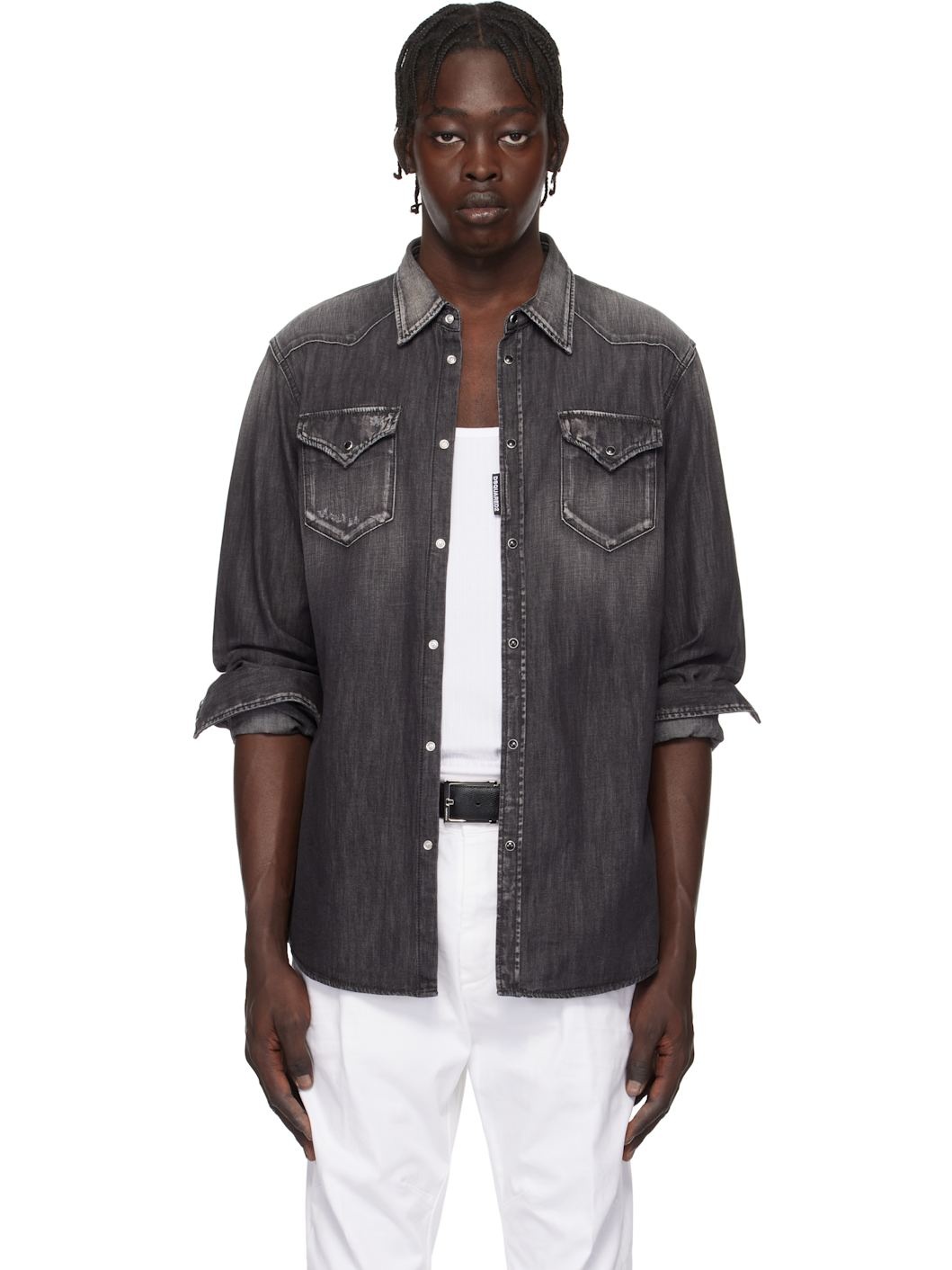 Black Classic Western Shirt - 1