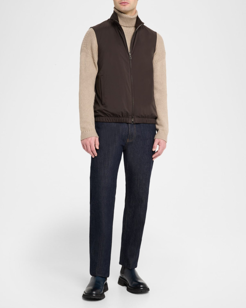 Loro Piana Men's Microfiber/Wool Reversible Zip Vest outlook