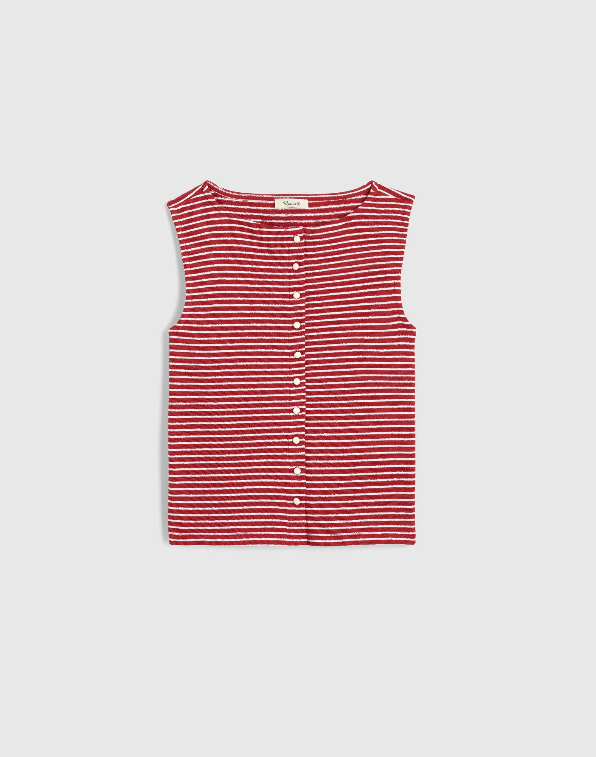 Sleeveless Boatneck Vest Top - 1