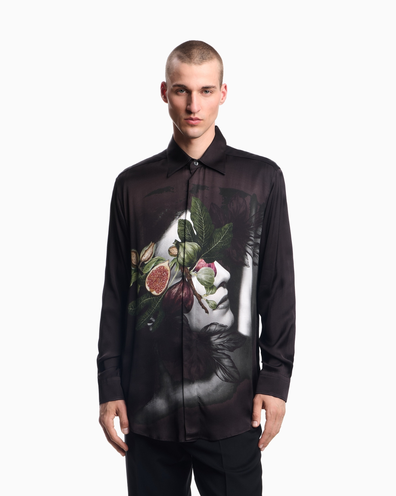 SHIRT WITH OVERSIZED WOMAN AND FOLIAGE PRINT - 4