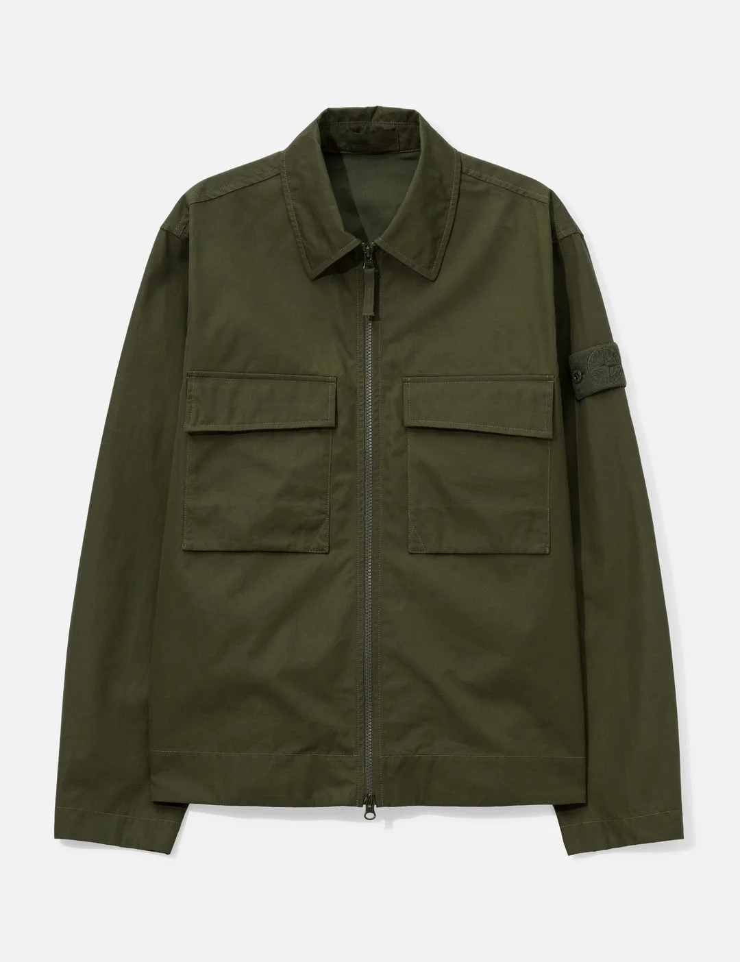 GHOST COTTON CANVAS ZIP-UP SHIRT - 1
