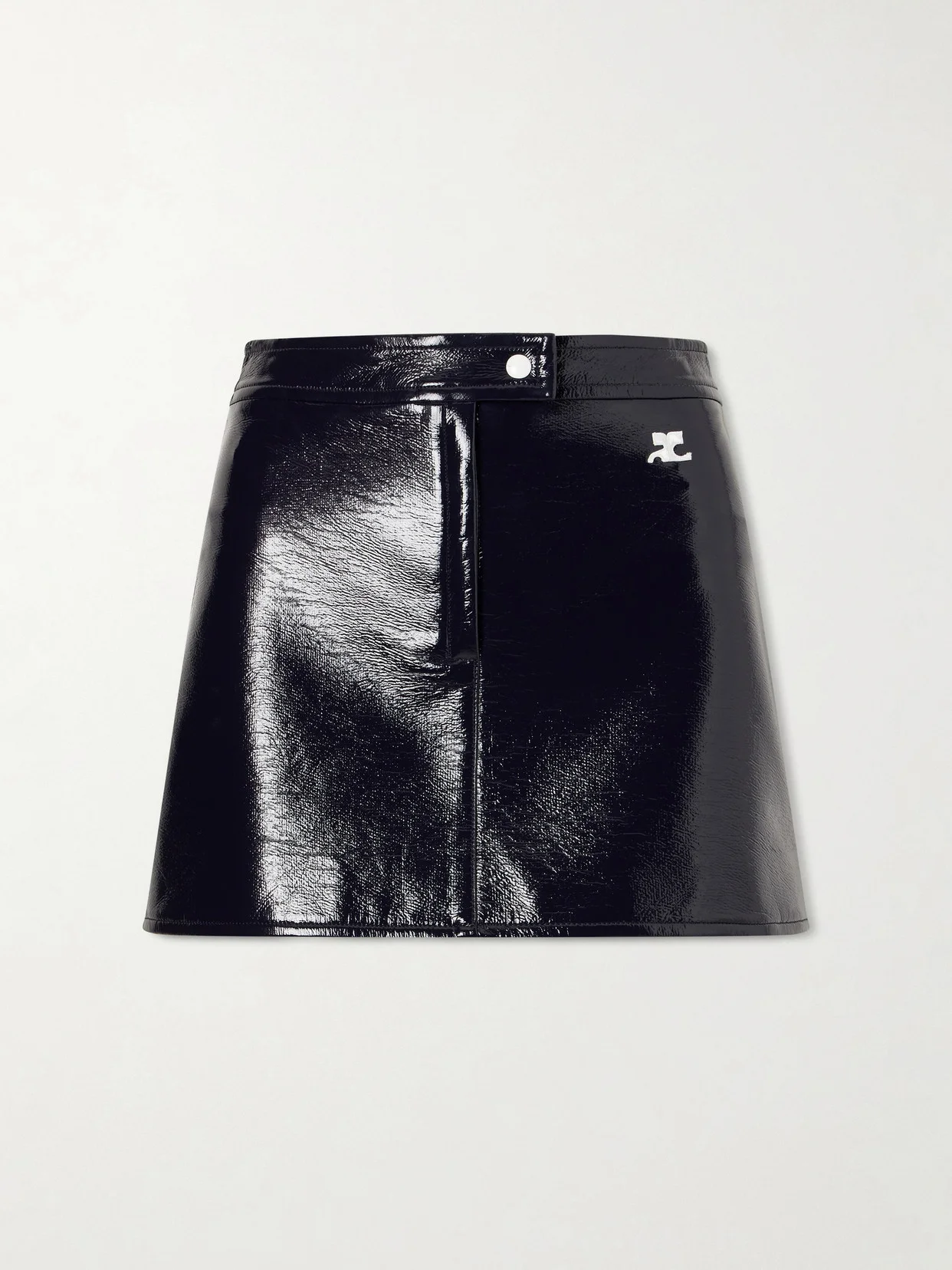 Reedition Appliquéd Coated Cotton-blend Mini Skirt - 1
