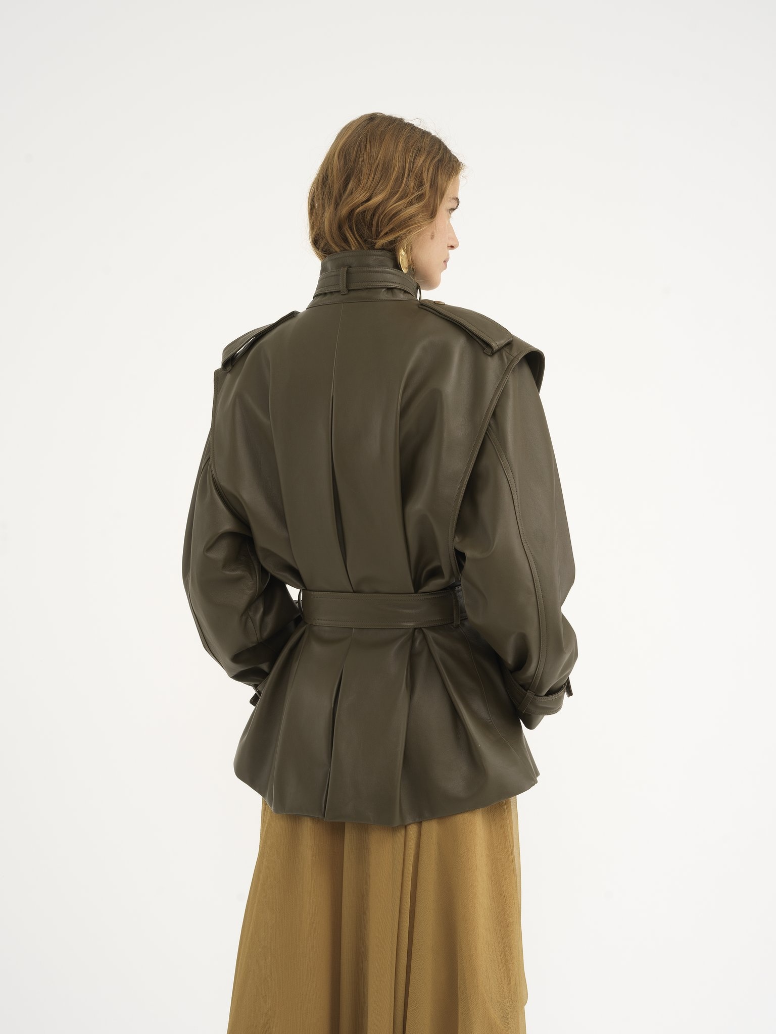 OVERSIZED BLOUSON JACKET IN LEATHER - 6