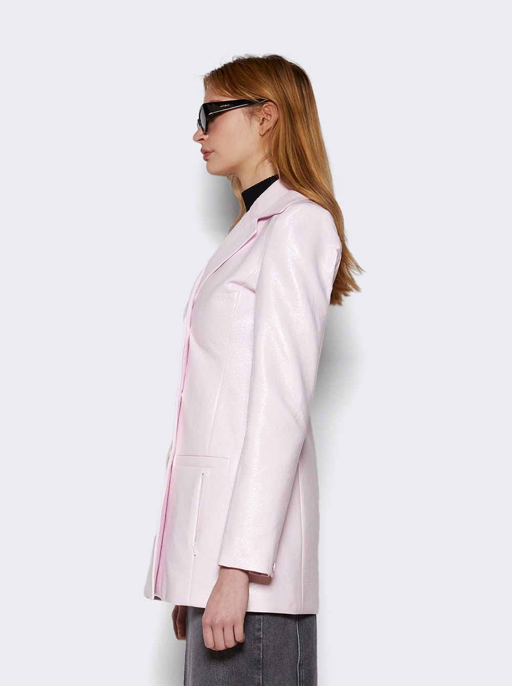 Heritage Vinyl Trench Coat Pale Pink - 4