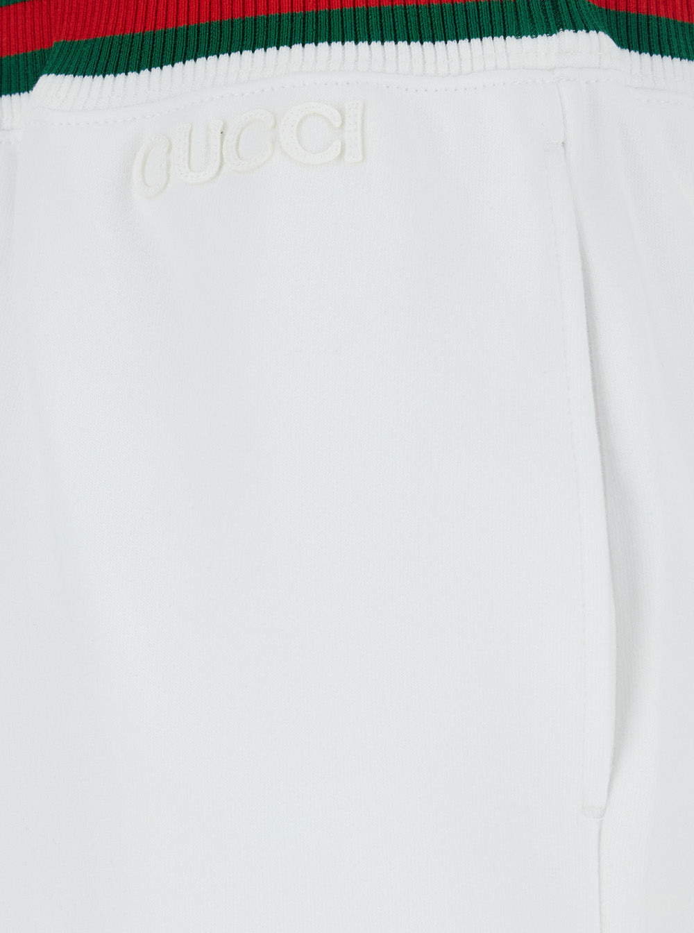 Gucci Women White Skirt With Web Detail On The Waist And Logo Lettering Embroidery On The Front In C - 3