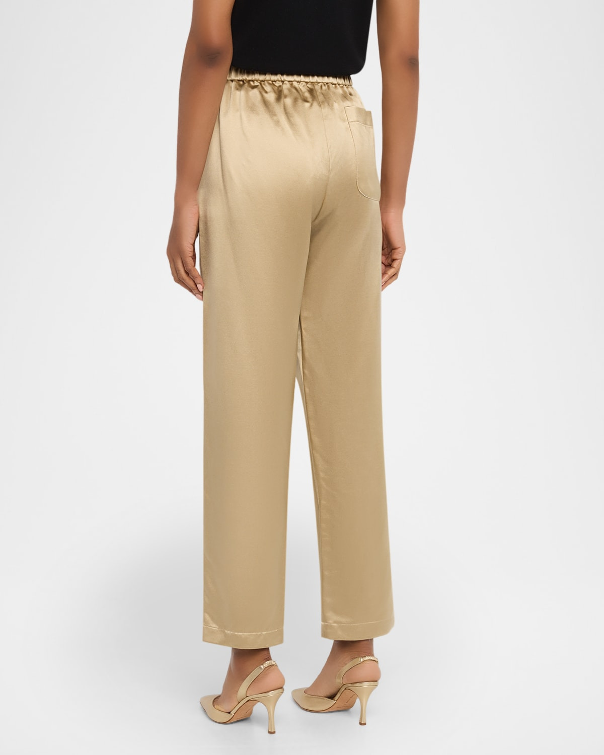 Relaxed-Leg Silk Pull-On Trousers - 3