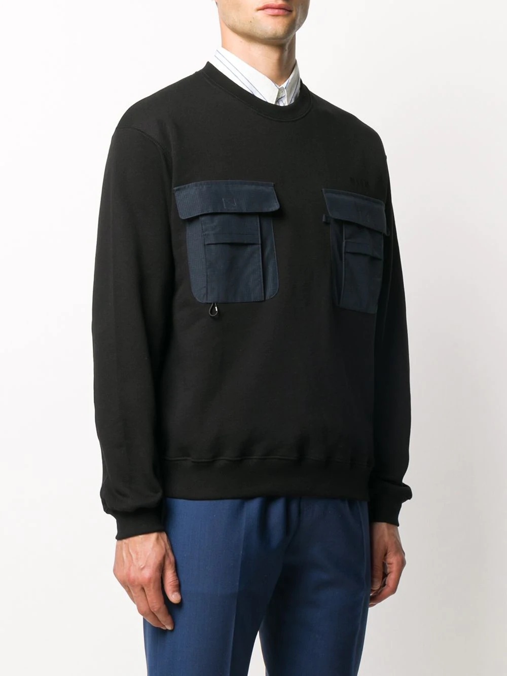 contrast-pocket cotton sweatshirt - 3