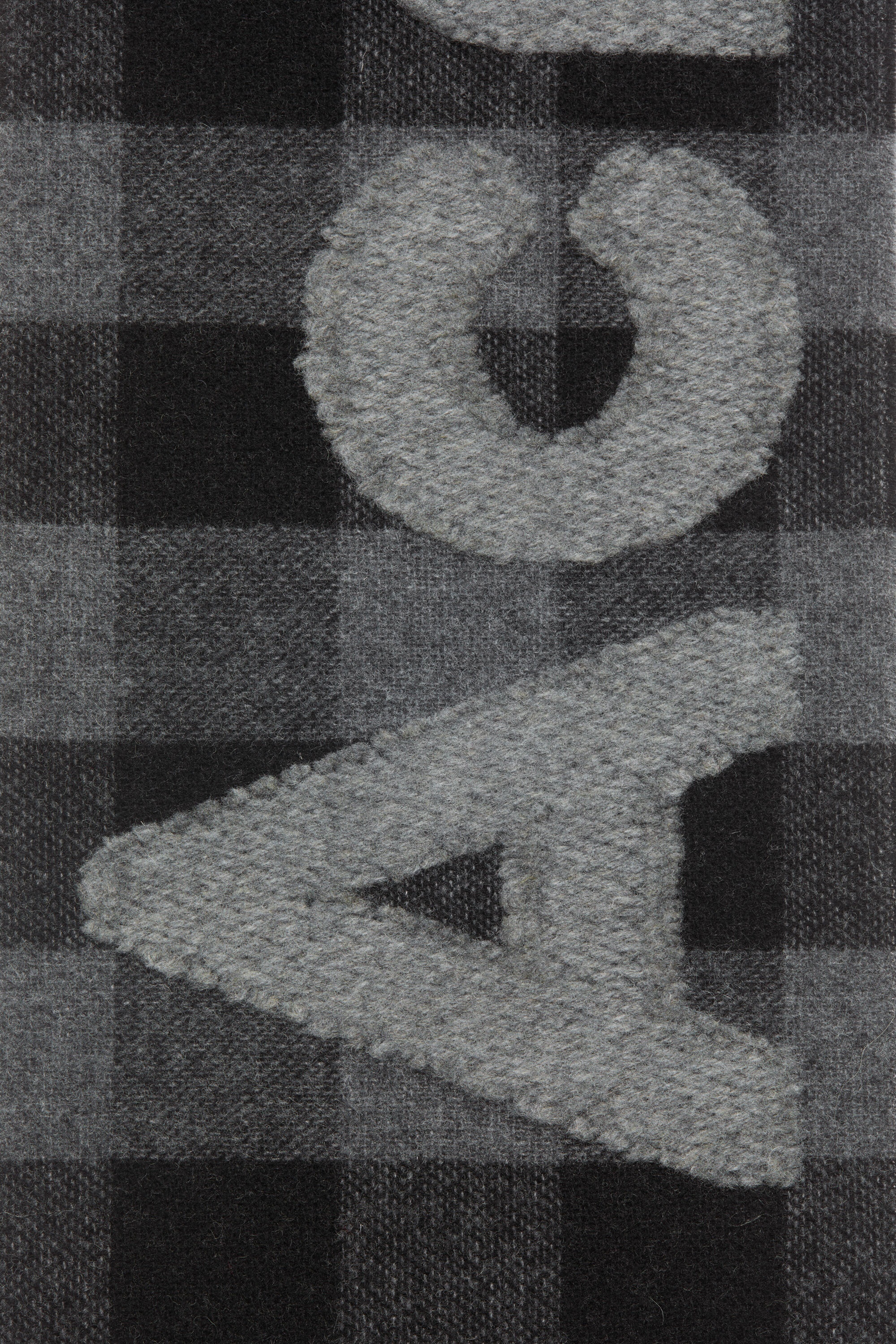 Check logo scarf - Narrow - Black/grey - 4