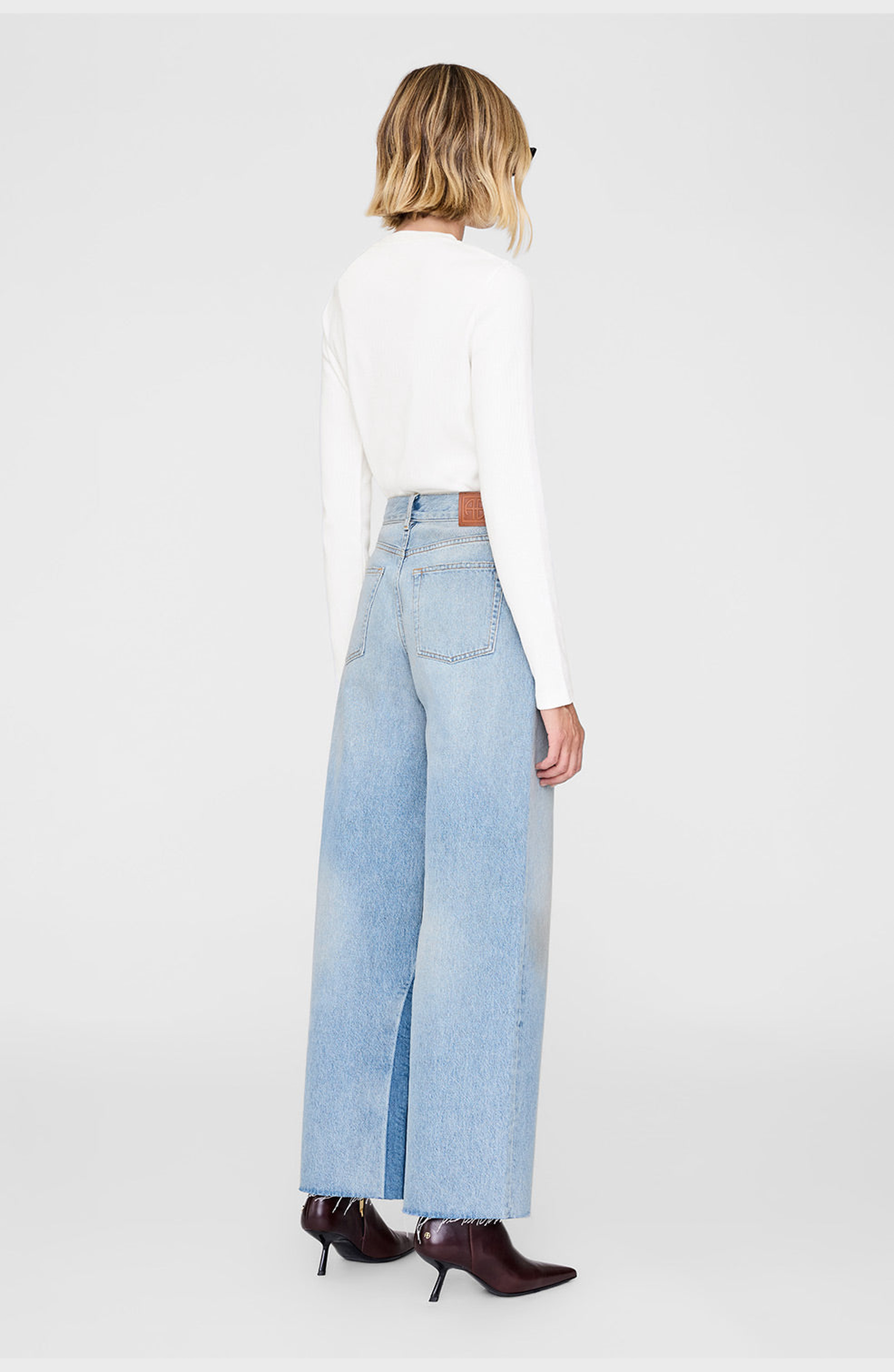 ANINE BING Alessia Long Sleeve Tee in Ivory at Nordstrom - 2