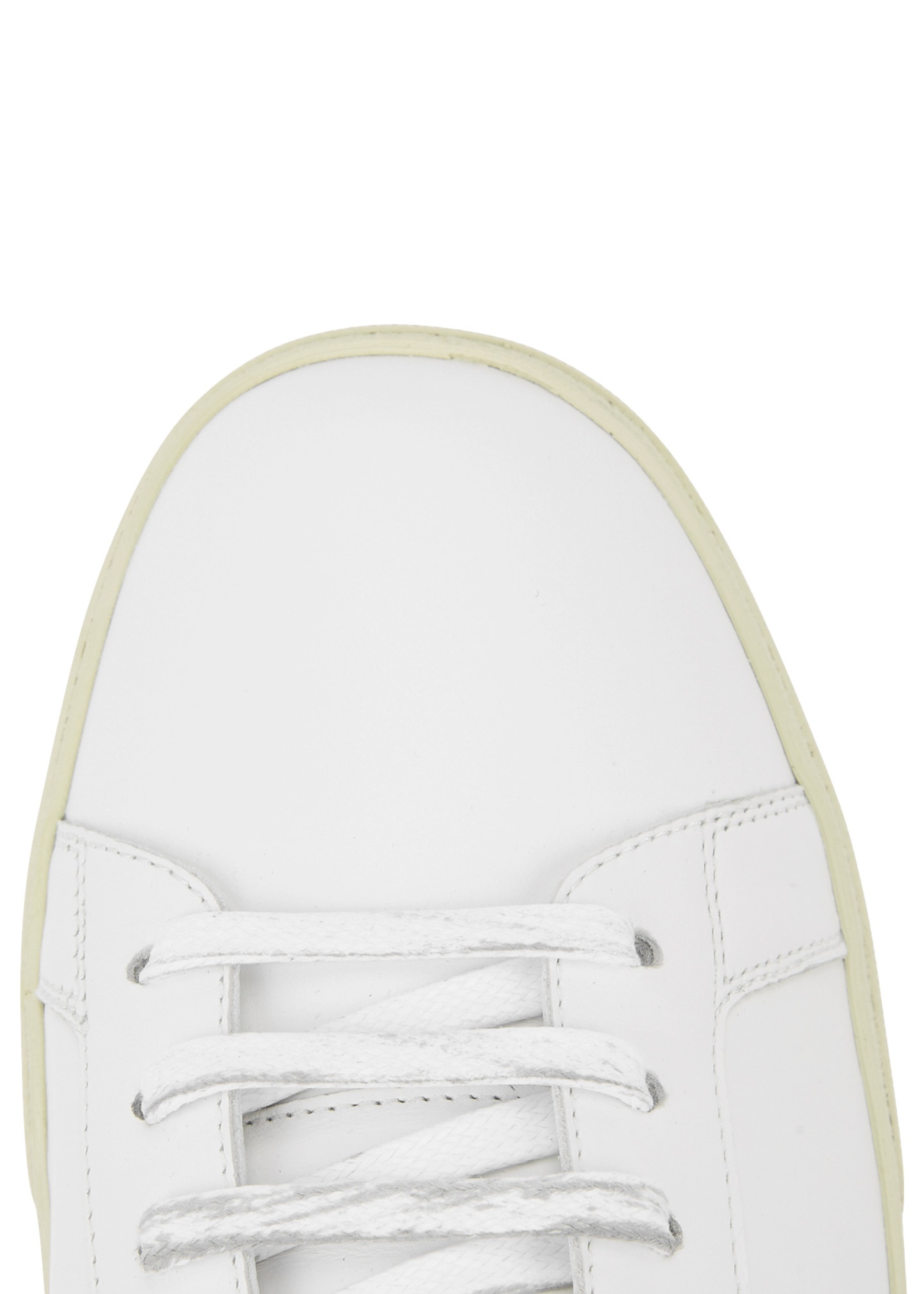 Logo-embroidered leather sneakers - 4