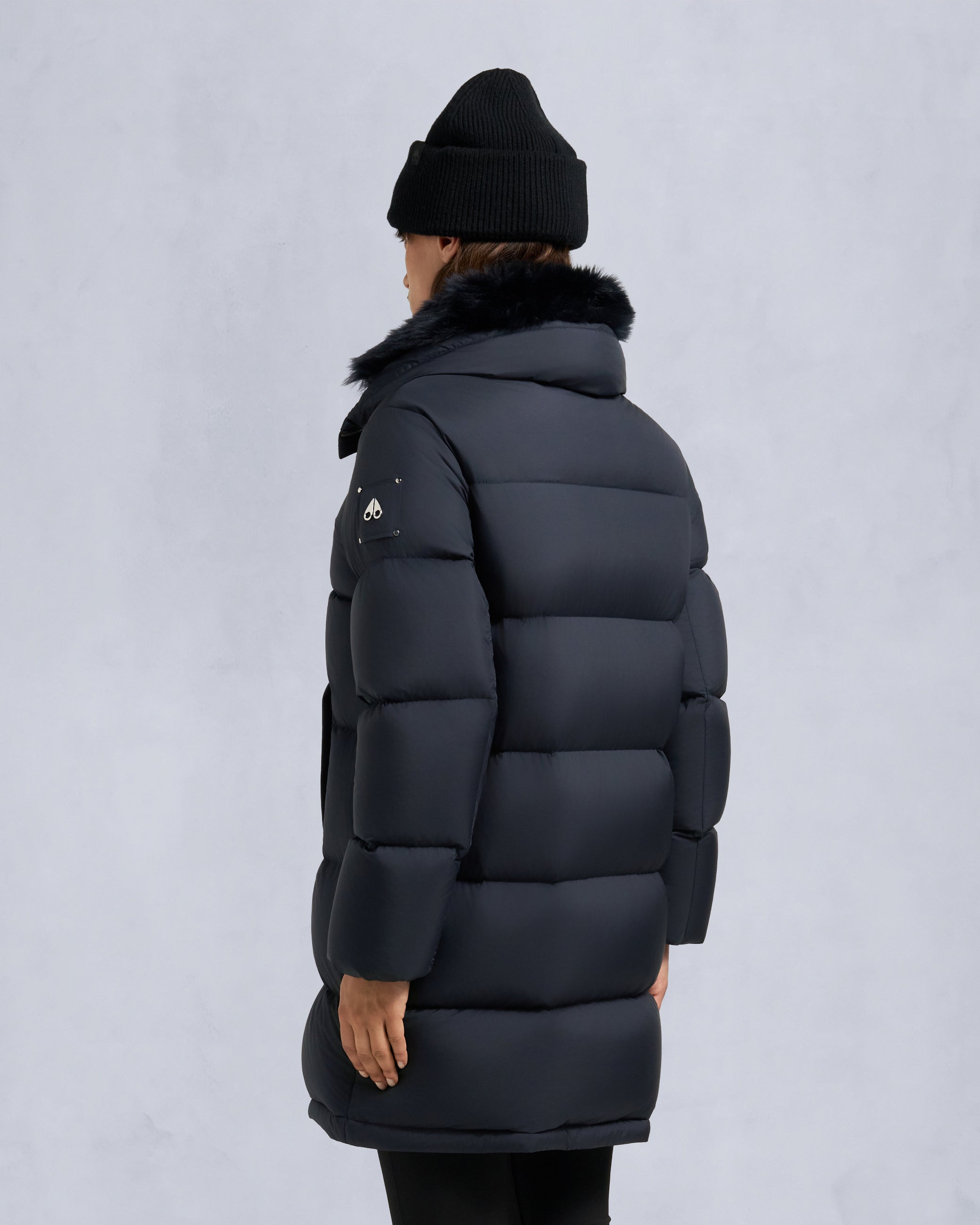 BELLE DUNE LONG SHEARLING TRIM PUFFER - 4