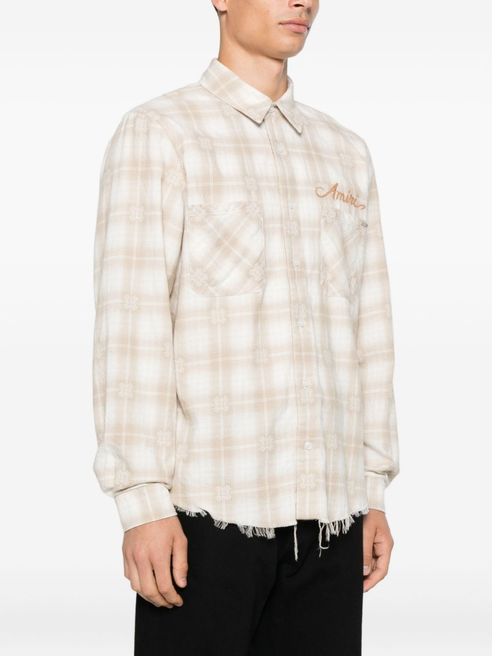 checked frayed shirt - 3