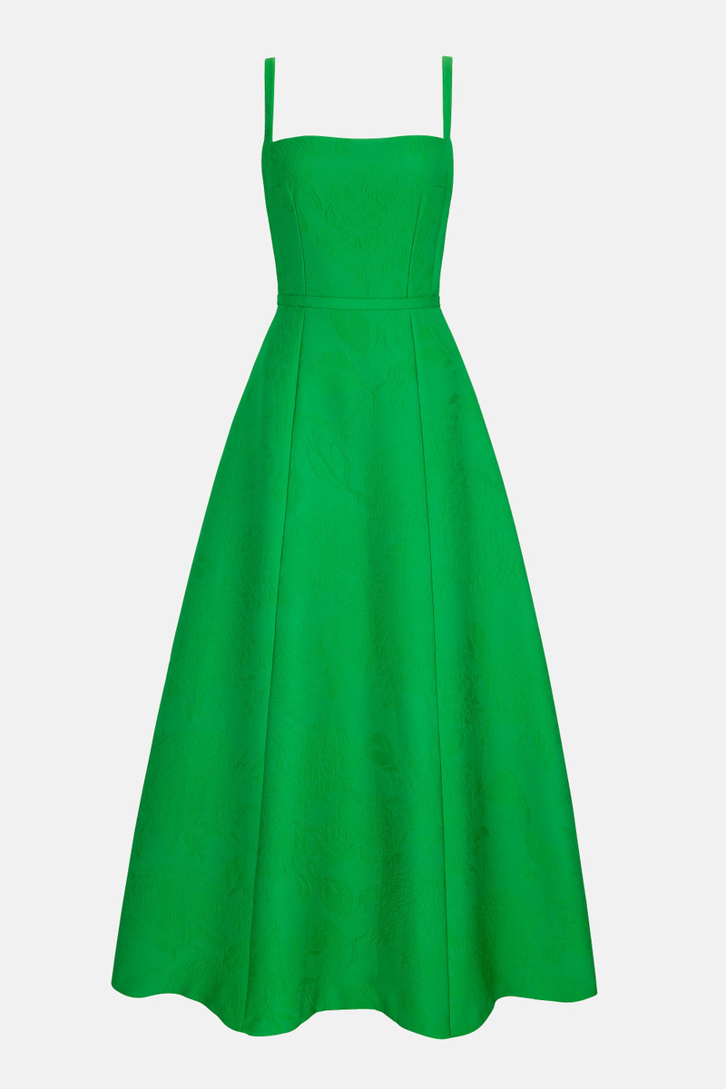 Mathilde Dress In Green Embossed Cloque 1