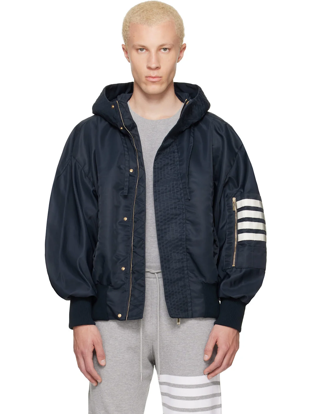 Navy Tech Twill Blouson Jacket - 1