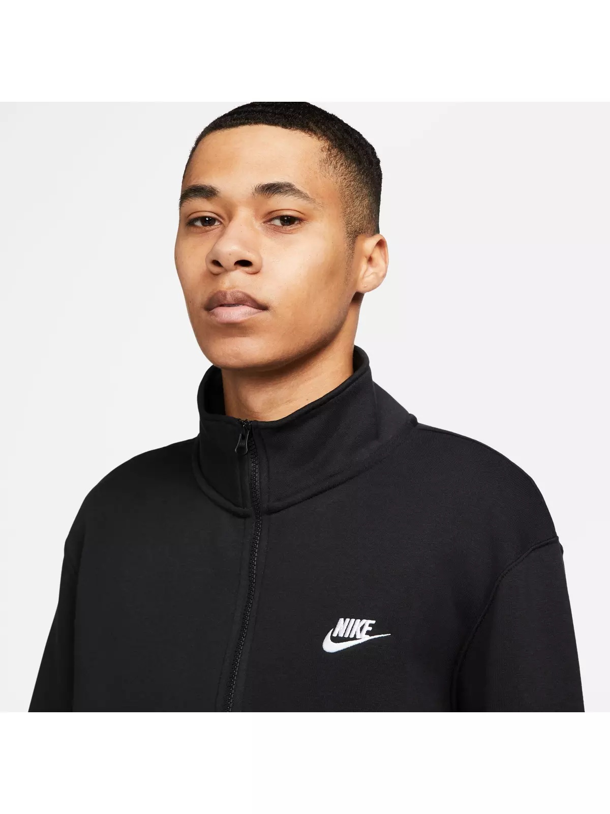 Men's Sportswear Brushed-Back 1/2-Zip Pullover-Black - 8