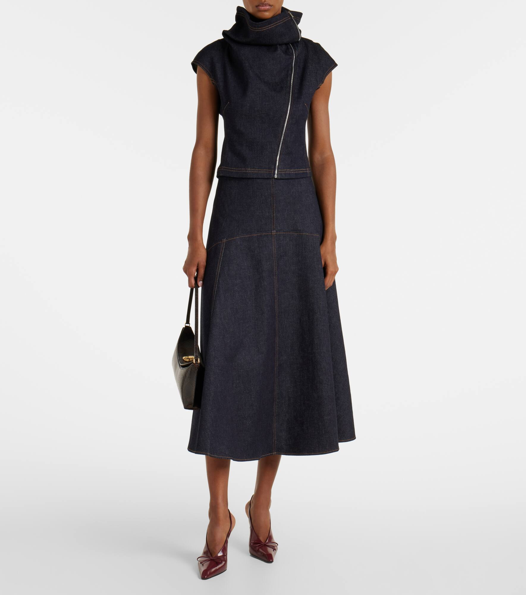 Triangle De-Nîmes denim midi skirt - 2