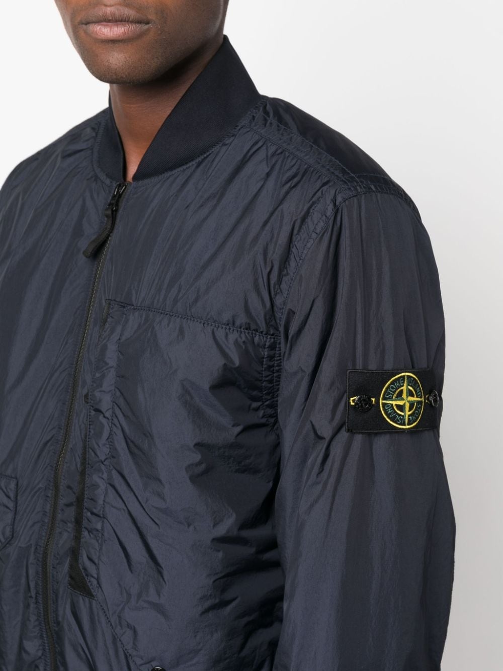 Compass-badge panelled bomber jacket - 5