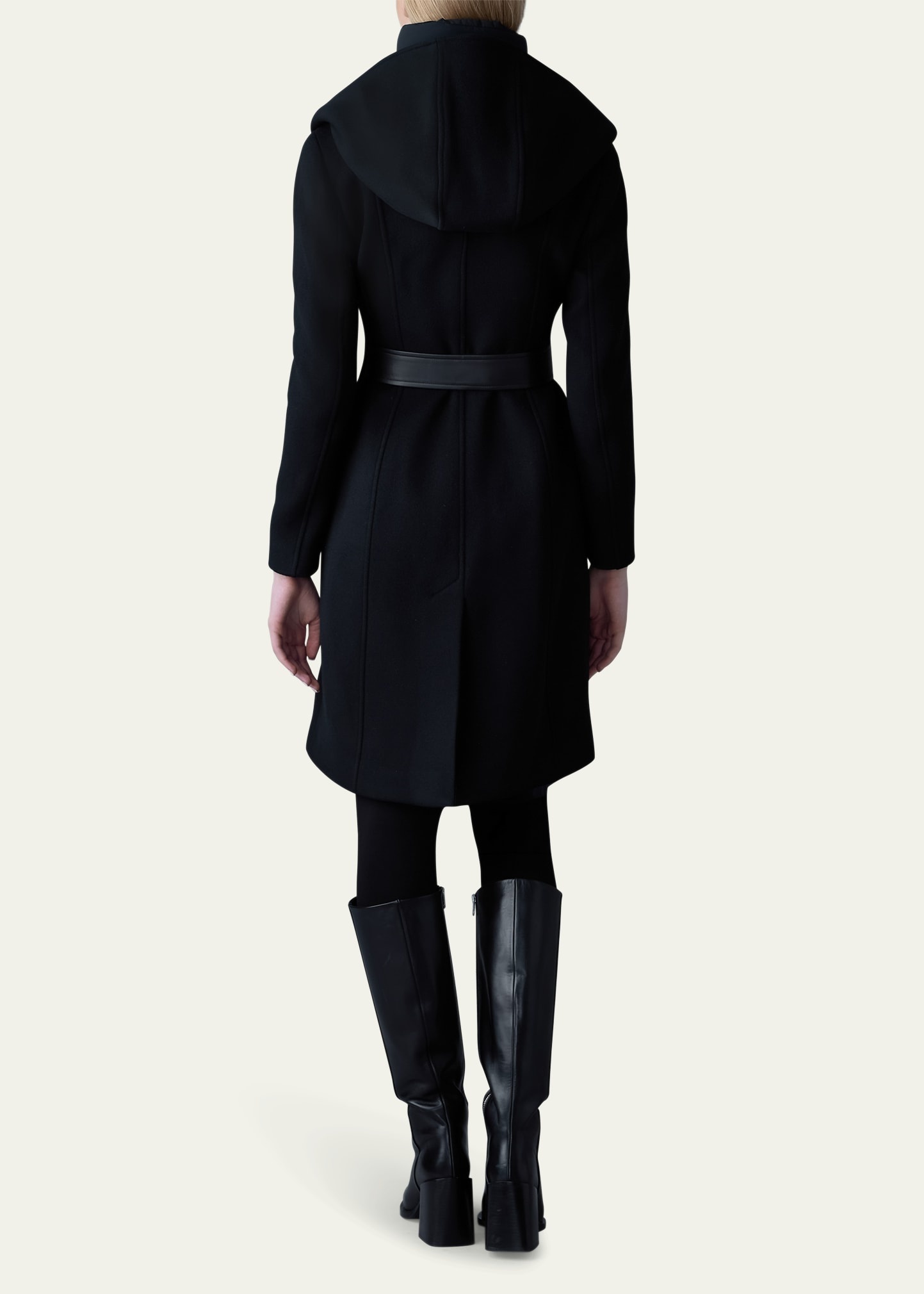 Shia 2-in-1 Double-Face Wool Coat with Removable Bib - 3