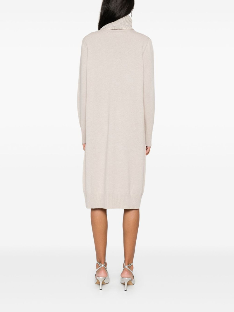 Platinum sequin-collar midi dress 4