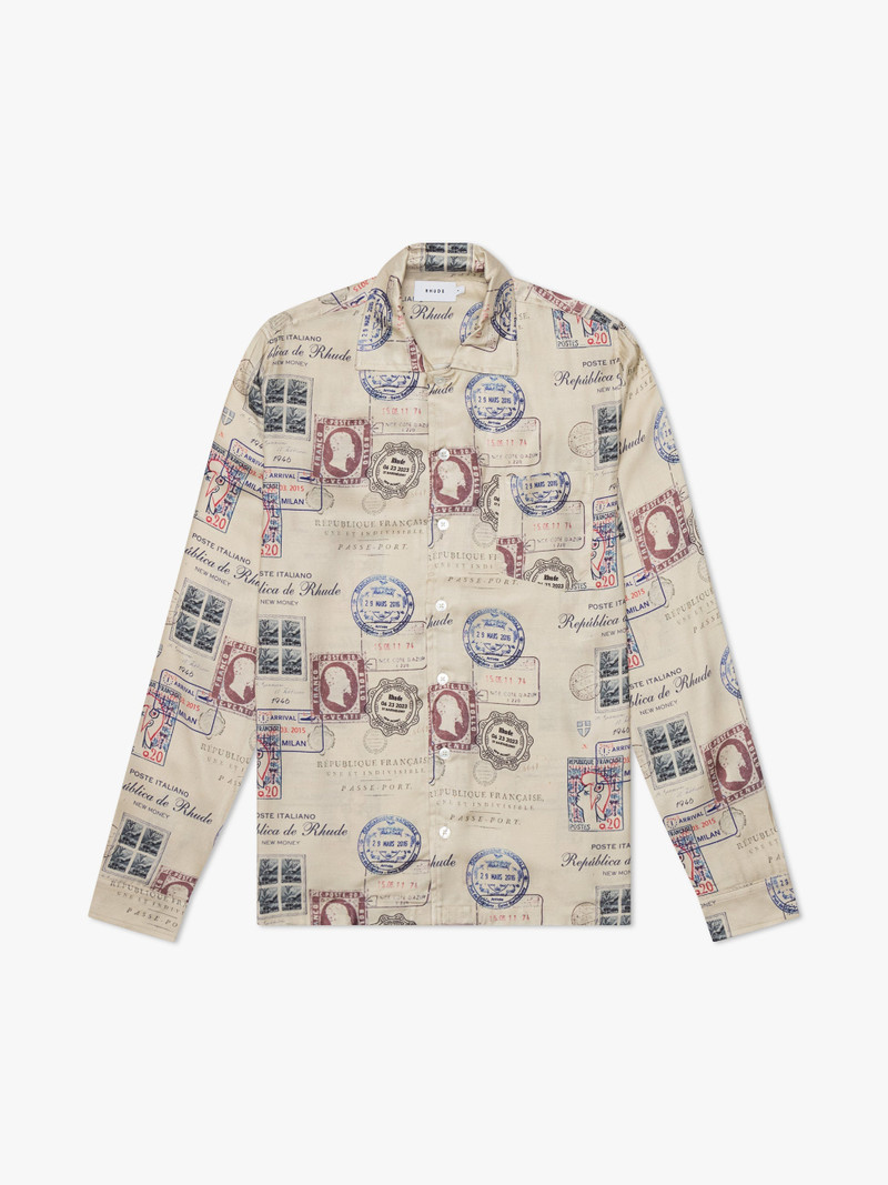 PASSPORT STAMP PRINT SHIRT - 1