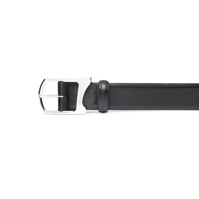 Santoni Men's green leather adjustable belt outlook