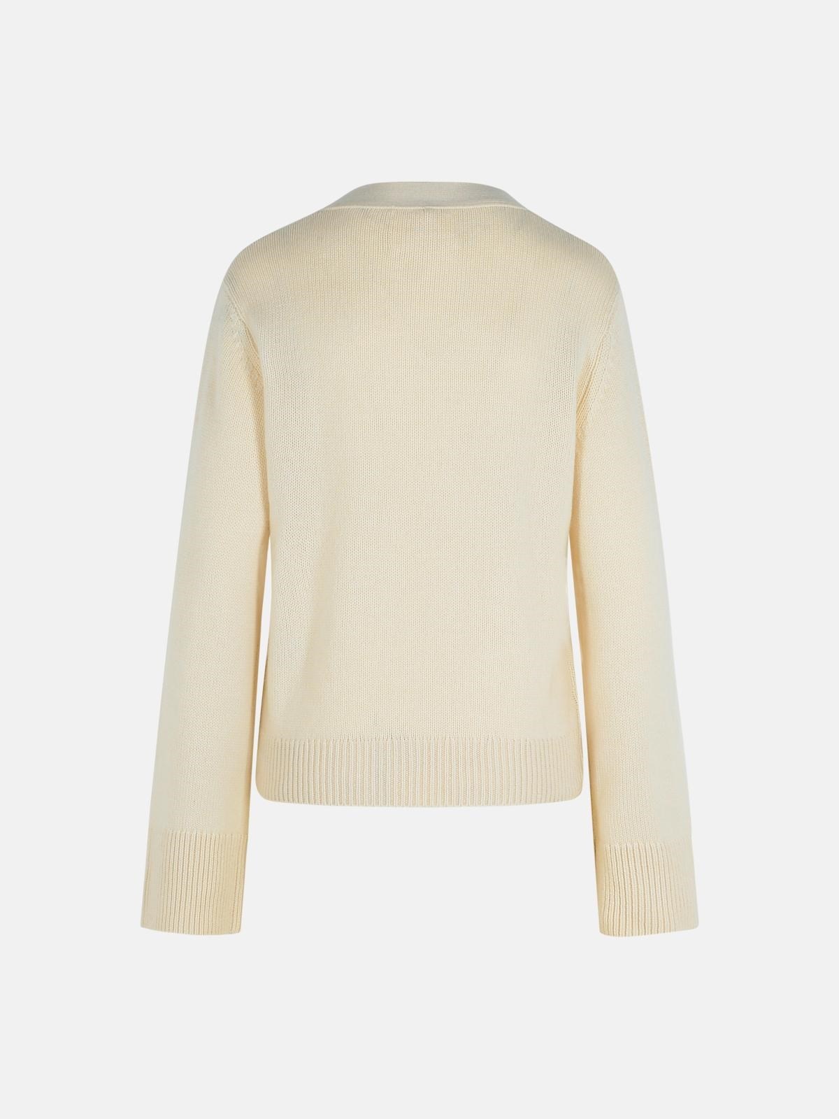 'DANNI' CREAM CASHMERE CARDIGAN - 3