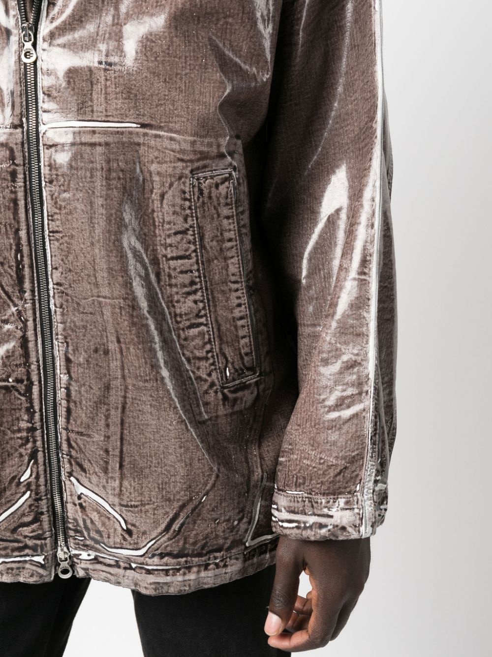 coated denim jacket - 5