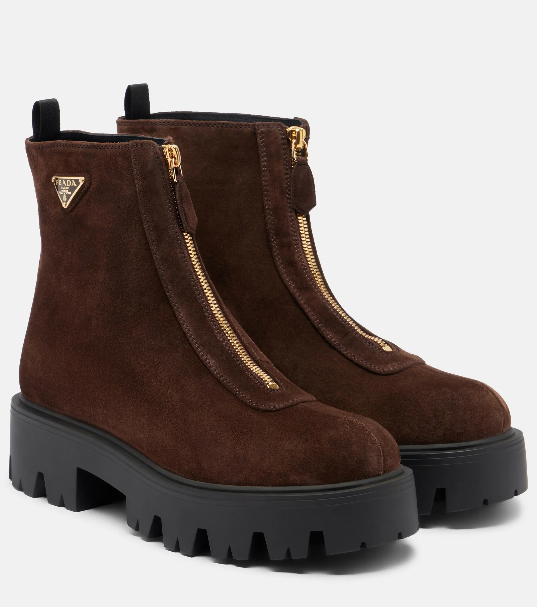 Suede platform ankle boots - 1