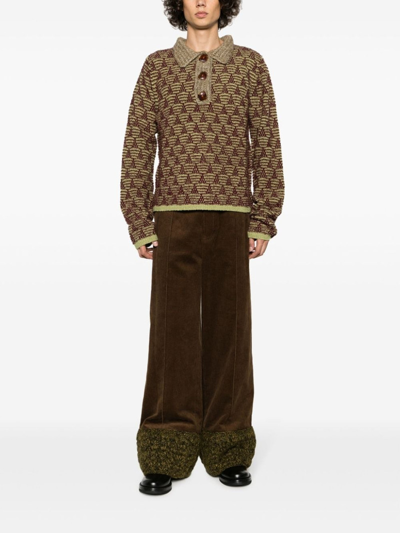 NAMACHEKO patterned-jacquard knitted polo shirt outlook