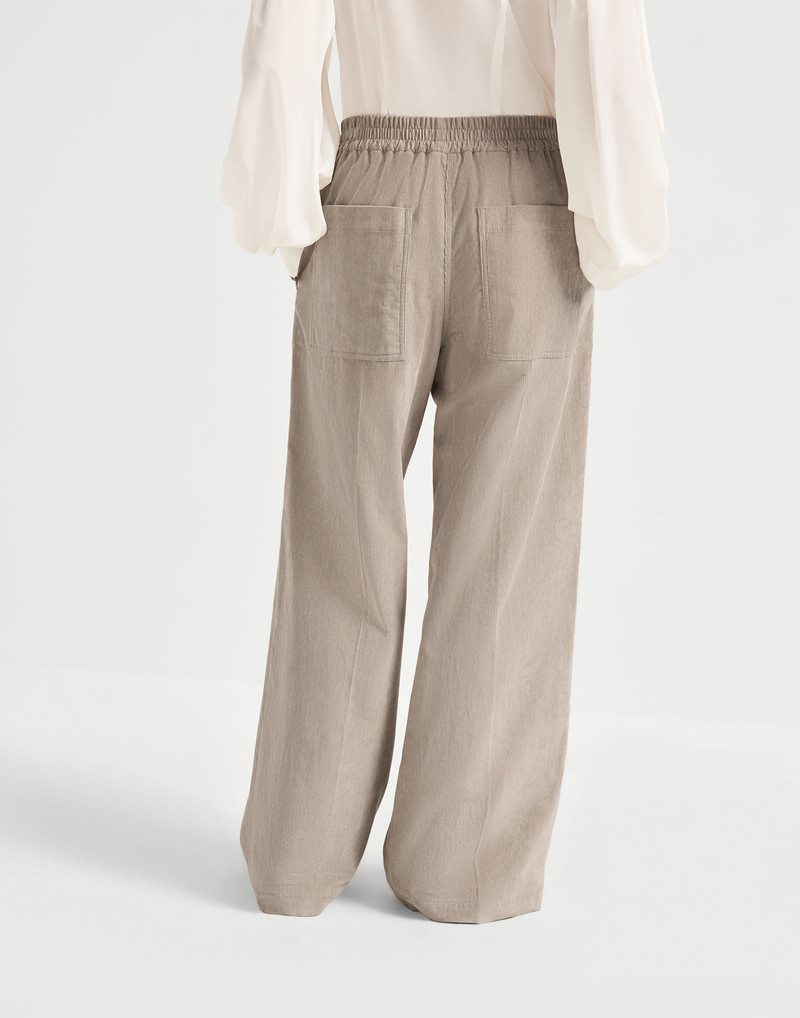 Brunello Cucinelli Comfort cotton narrow wale corduroy loose track trousers outlook