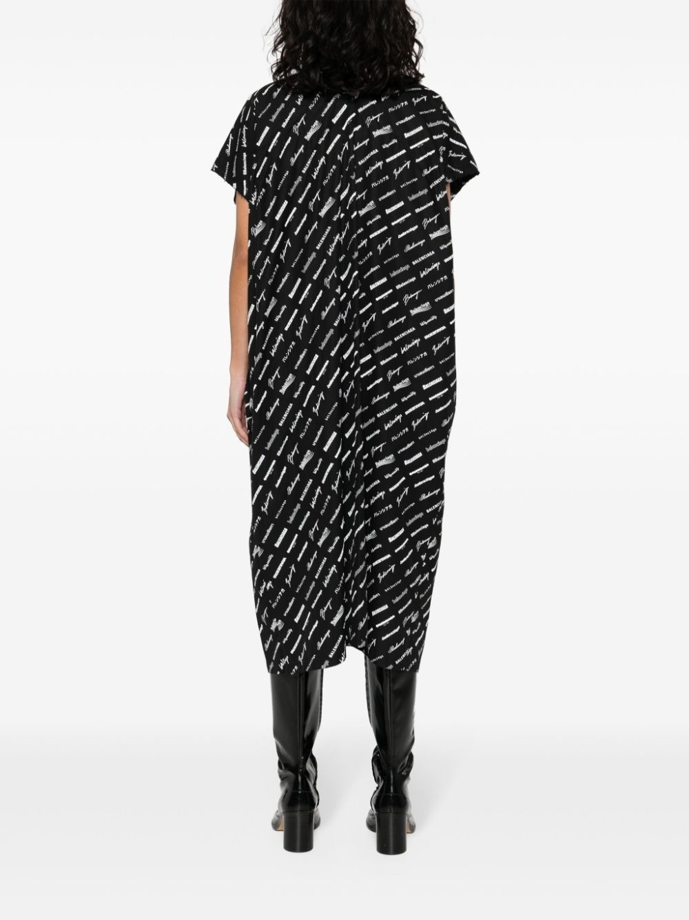 logo-print shirt dress - 4