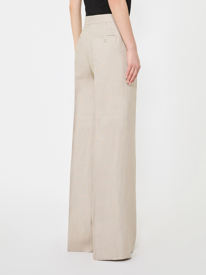 ANGUS Wide-leg trousers in linen basketweave - SAND 4