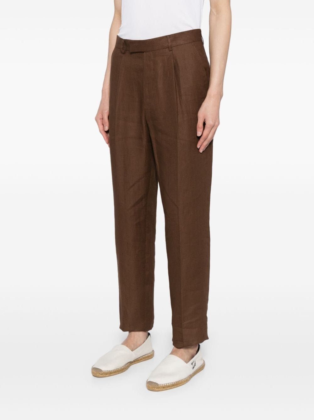 pleated slim-fit trousers - 3