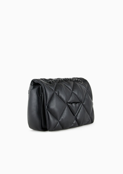 EMPORIO ARMANI Quilted nappa leather-effect shopper bag with flap outlook