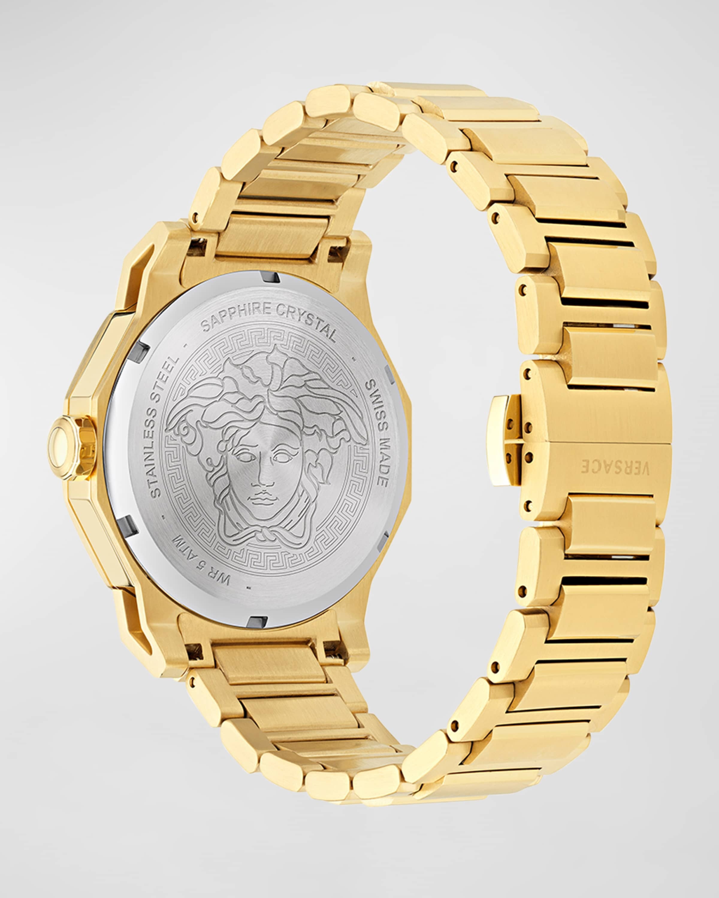 38mm Medusa Deco Watch with Bracelet Strap, Gold Plated - 4