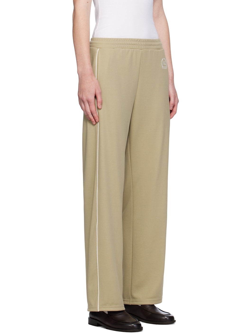 Beige Golf Embroidered Track Pants - 2