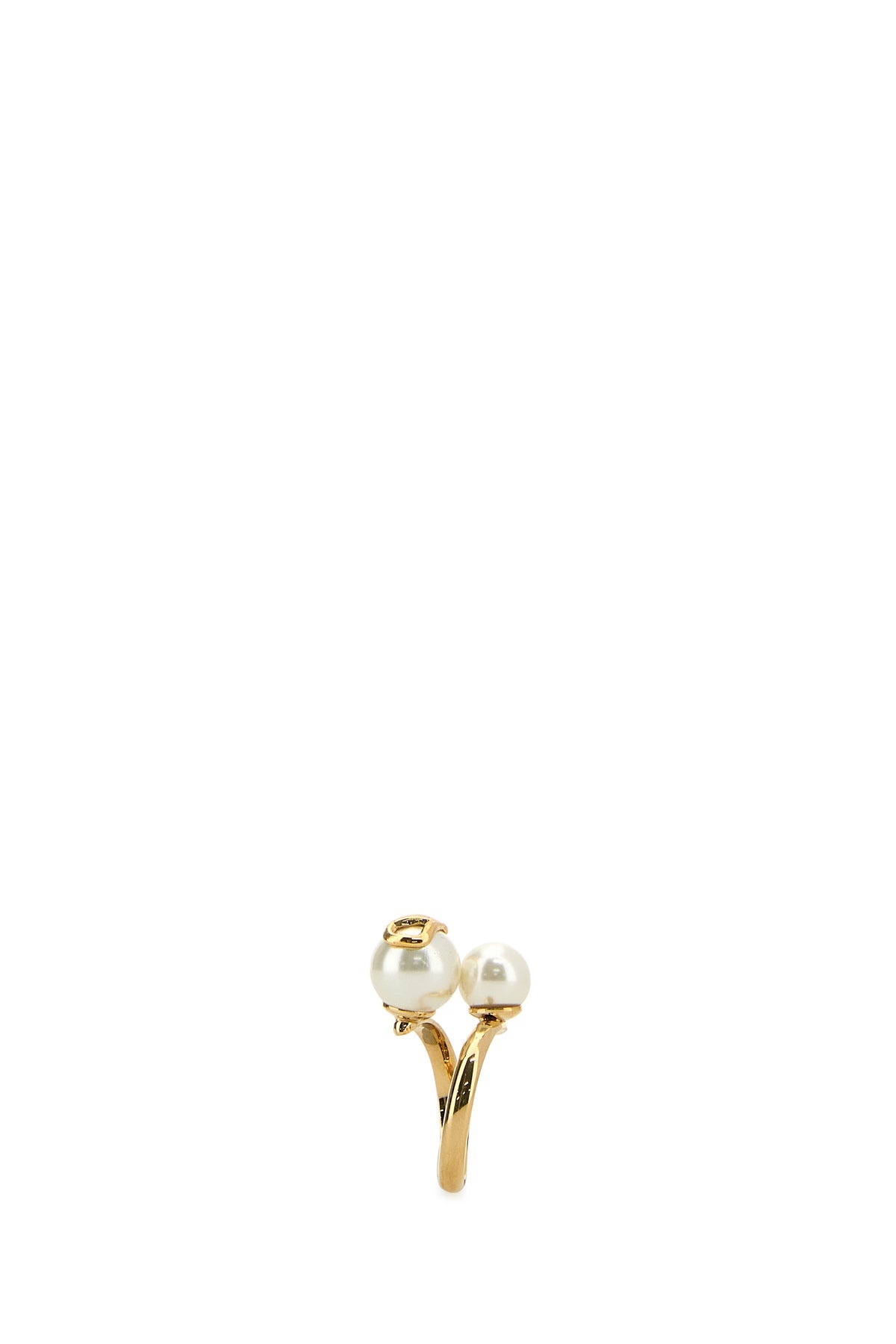 Gold metal VLogo Signature ring - 2