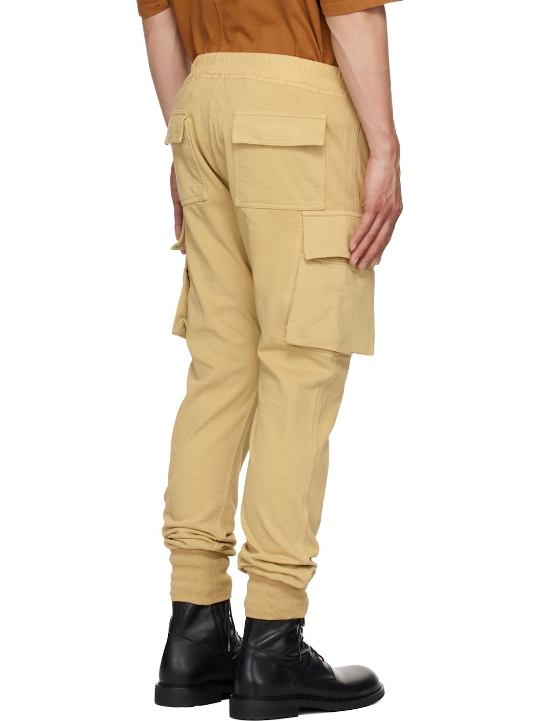 Beige Hollywood Mastodon Cut Cargo Pants - 3