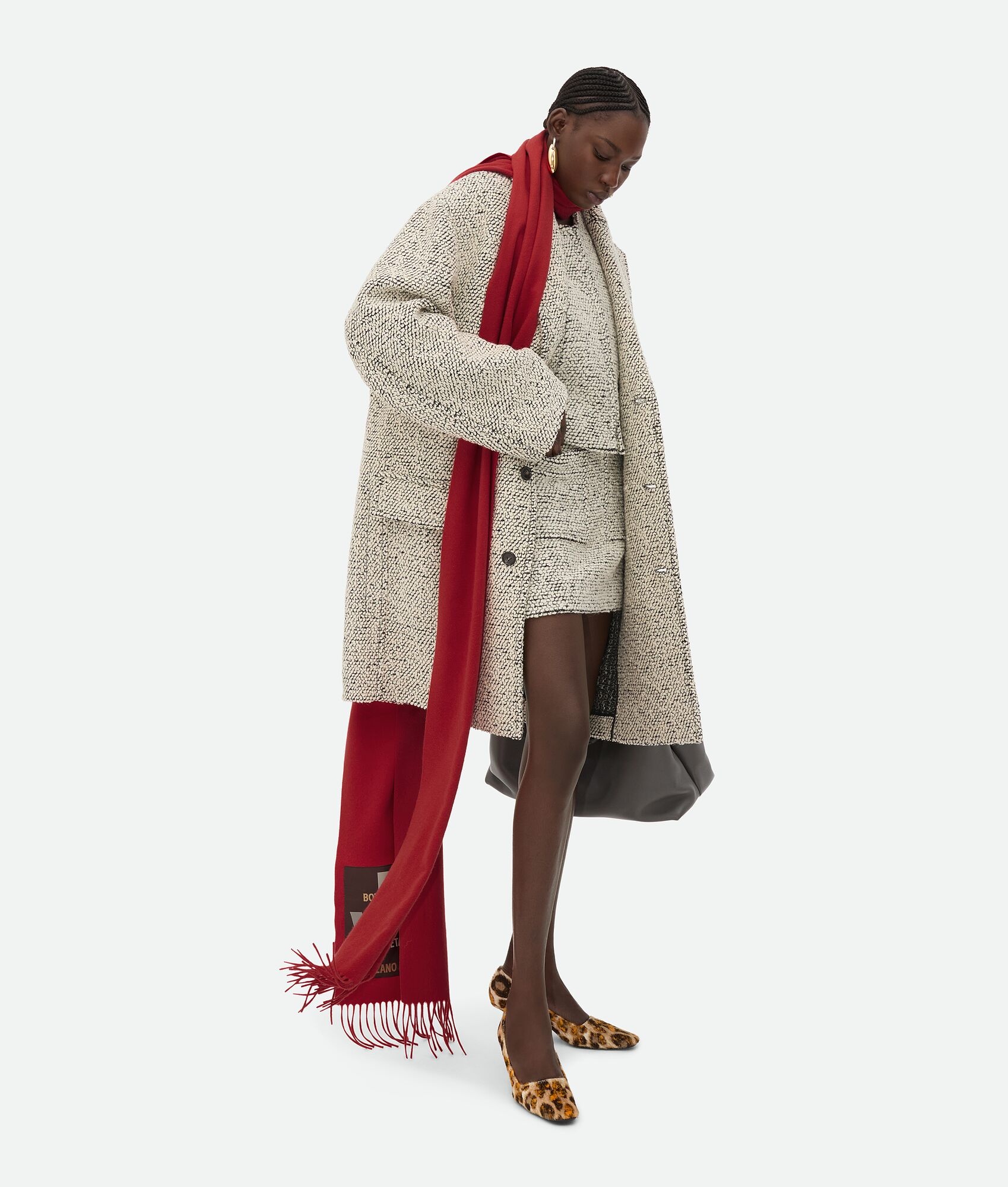 Bi-Color Wool Boucle Coat - 6