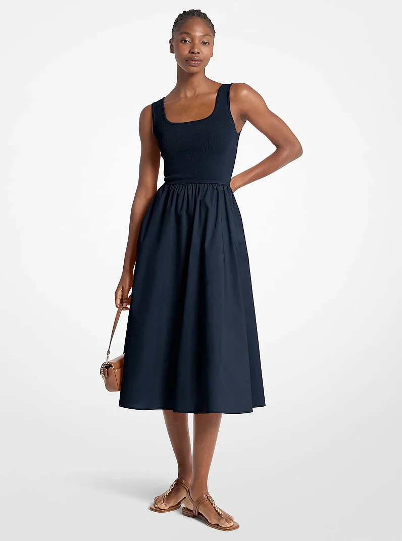 Viscose Blend Midi Dress - 1