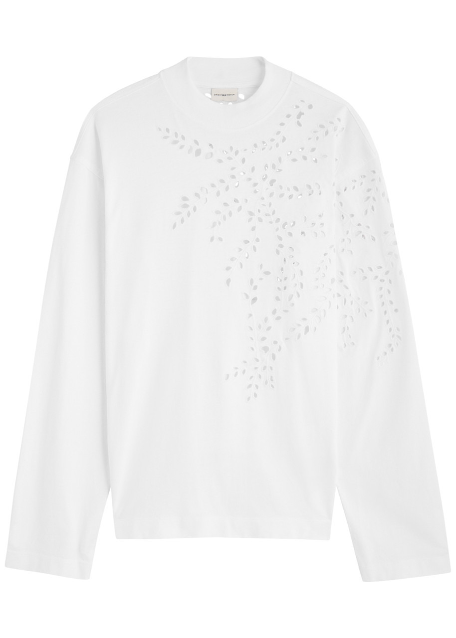 Dries Van Noten Heger Broderie Anglaise Cotton top - 1