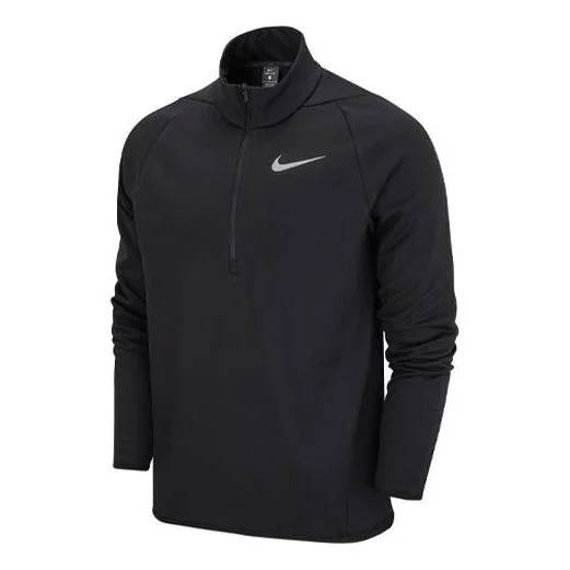 Men's Nike Training Quick Dry Easy To Take Off Sports Half Zipper Jacket Black DM1109-010 - 1
